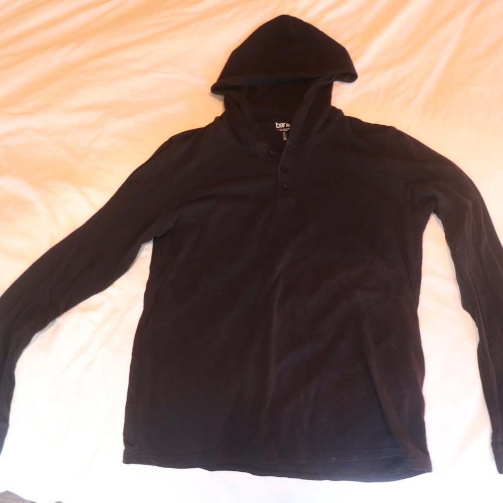 Button Up Collar Thin Long Sleeve w/ Hoodie